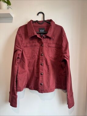 FDJ Women's Dark Dusty Rose Fitted Denim Jacket
